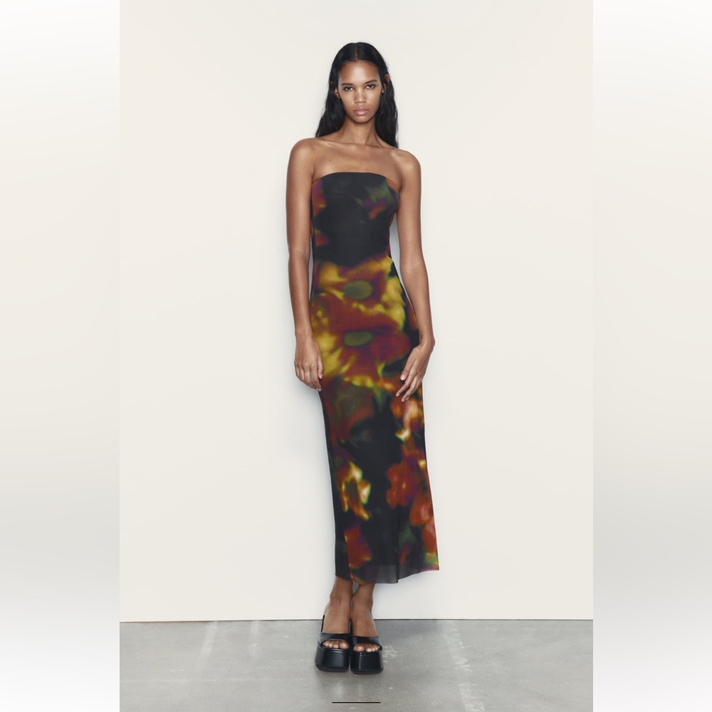 Zara strapless fitted dress